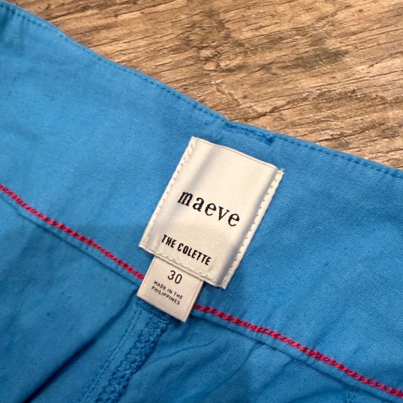 Anthropologie Maeve The Colette Cropped Wide Leg Pants Linen Sky Blue 30 NEW - Picture 4 of 7